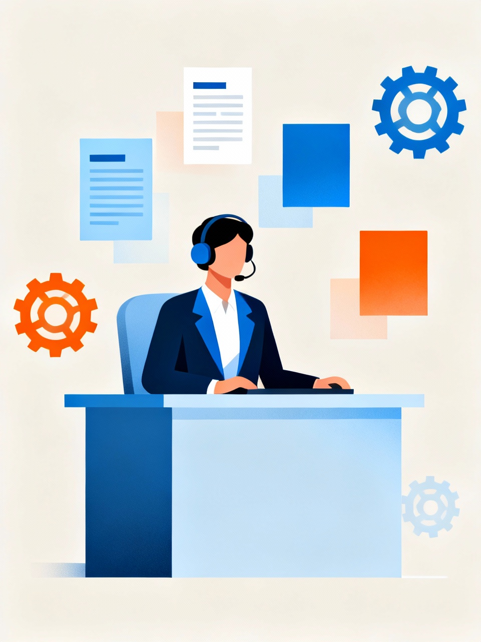 Illustration du support client répondant aux questions